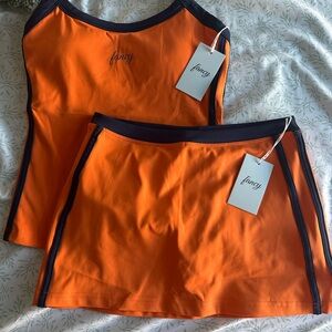 Fancy Women's Orange Skirt Set